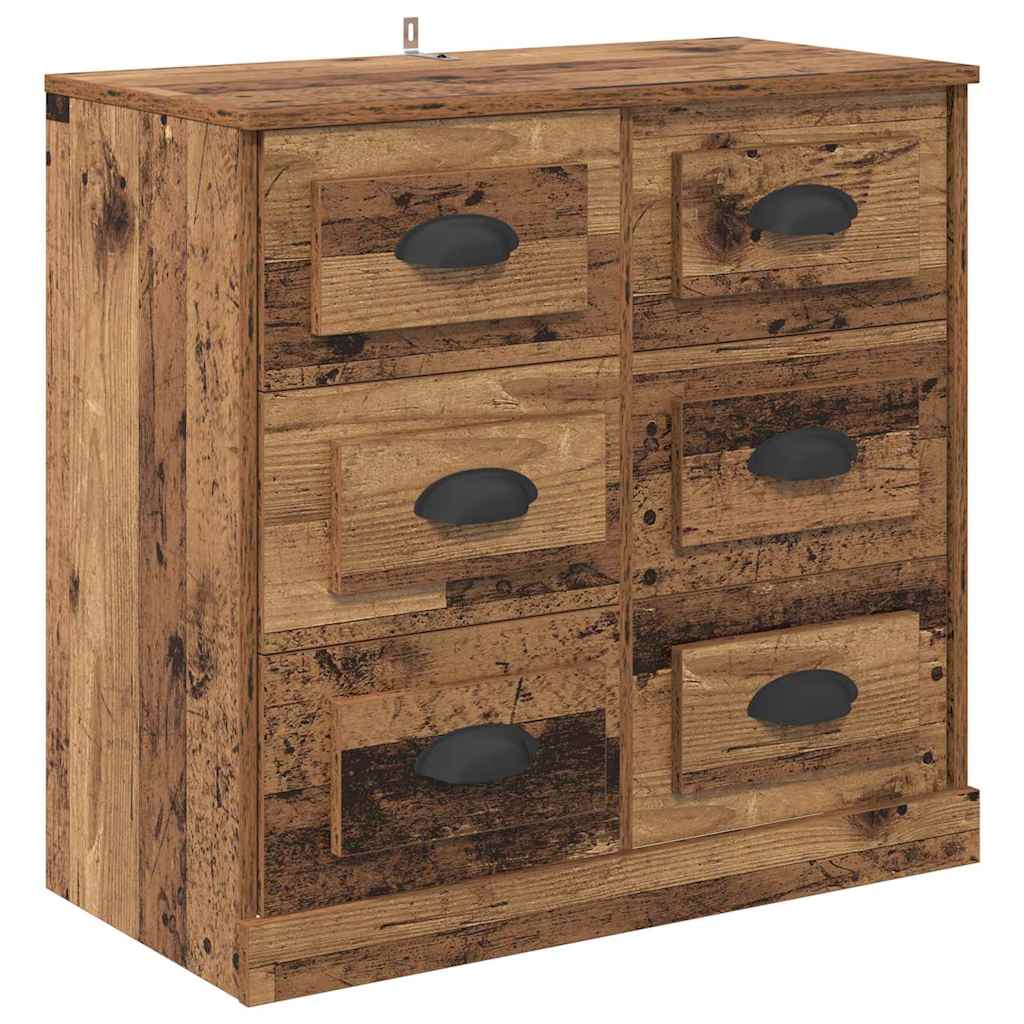 Oldalszekrények 2 db Öreg fa 70 x 35,5 x 67,5 cm Szerelt Fa
