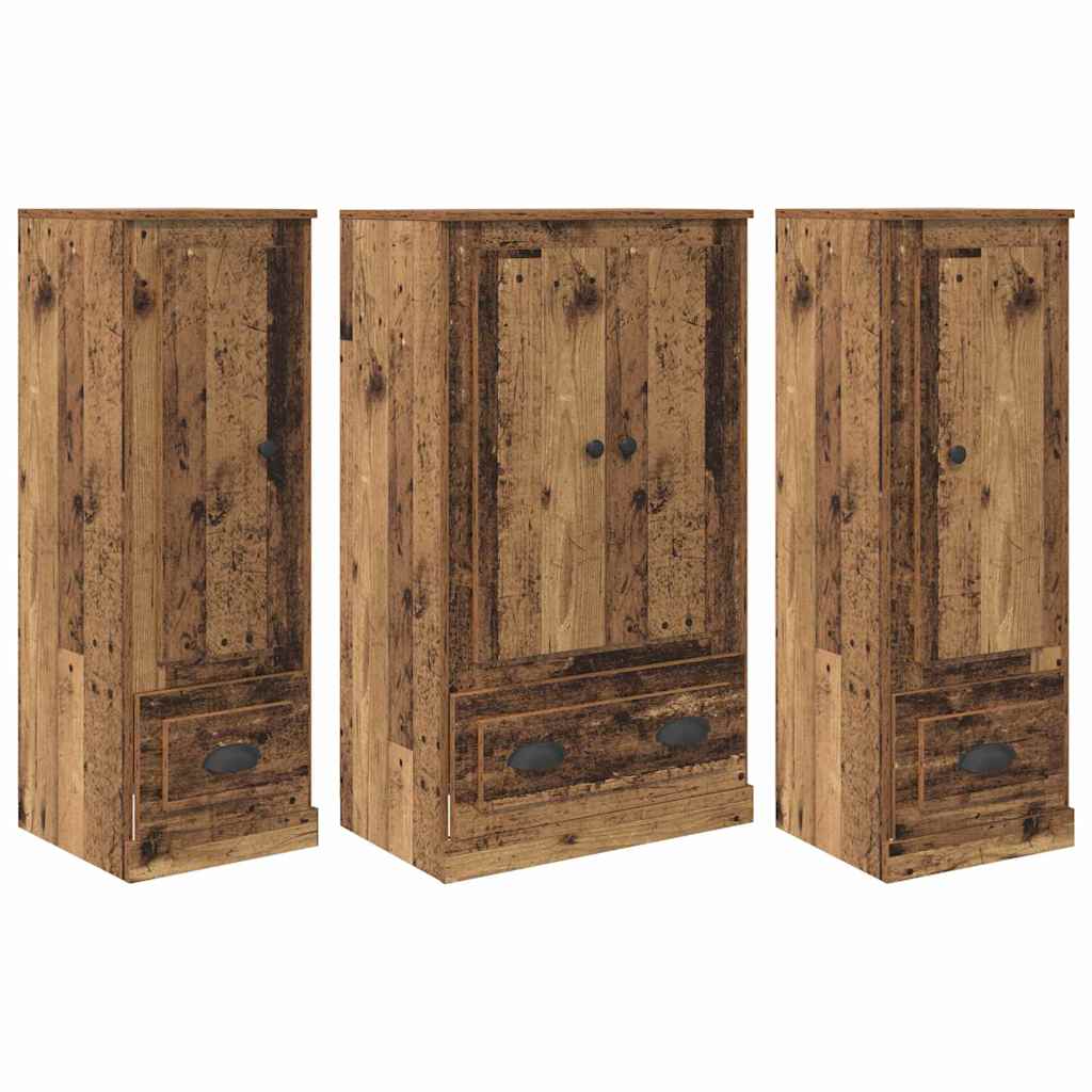 Magasfiú 3 pcs Öreg fa 132 x 35,5 x 103,5 cm Szerelt Fa