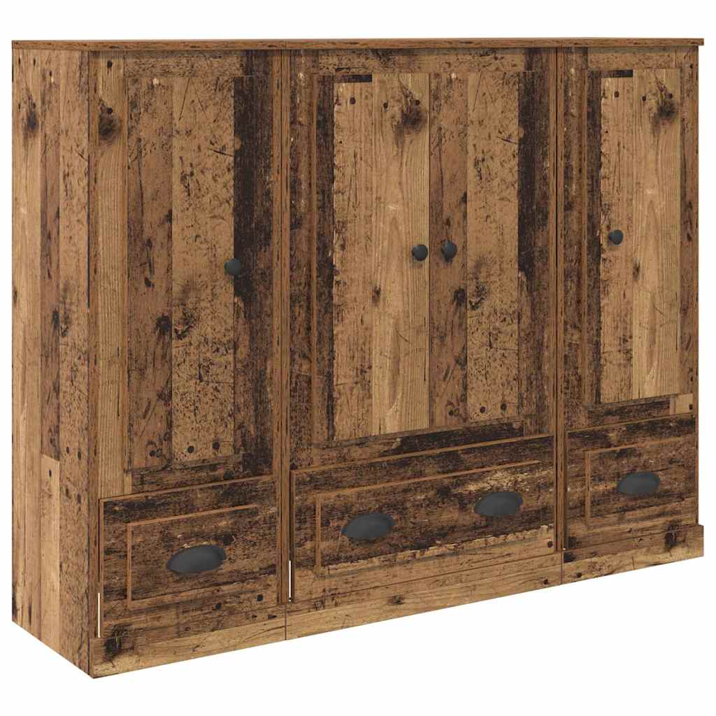 Magasfiú 3 pcs Öreg fa 132 x 35,5 x 103,5 cm Szerelt Fa