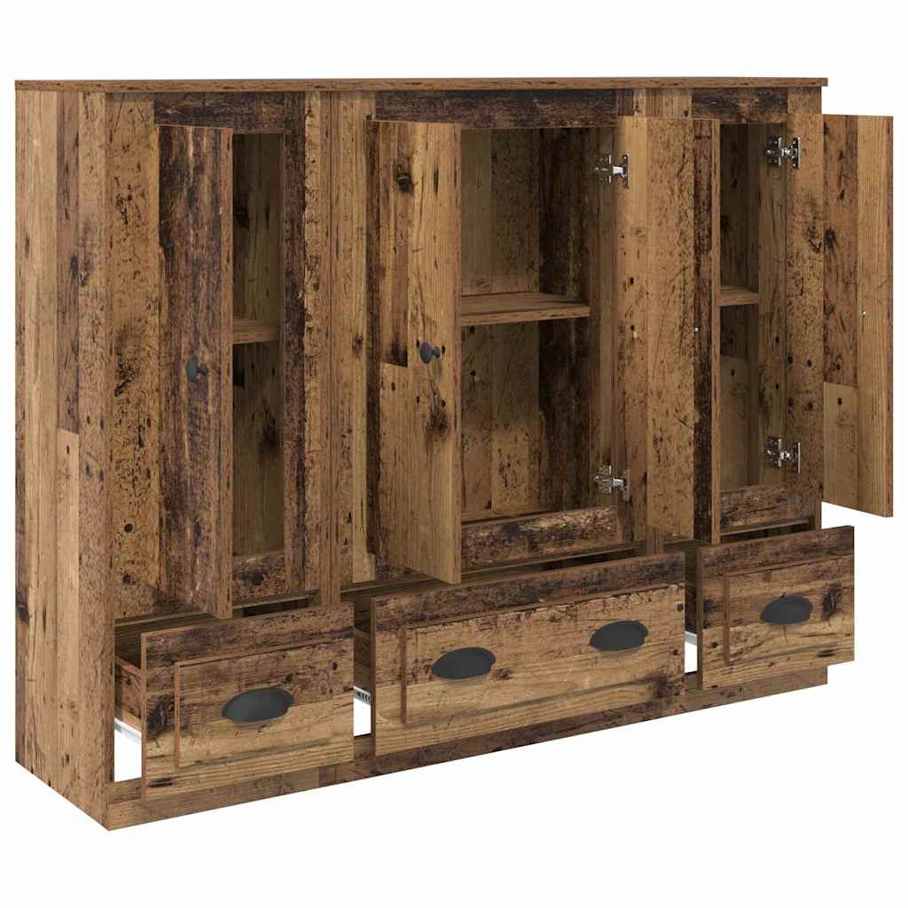 Magasfiú 3 pcs Öreg fa 132 x 35,5 x 103,5 cm Szerelt Fa
