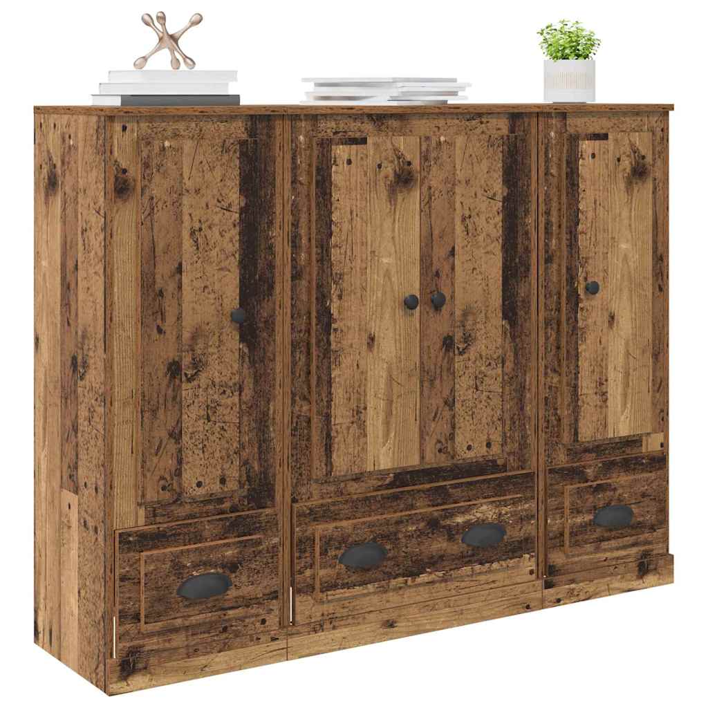 Magasfiú 3 pcs Öreg fa 132 x 35,5 x 103,5 cm Szerelt Fa