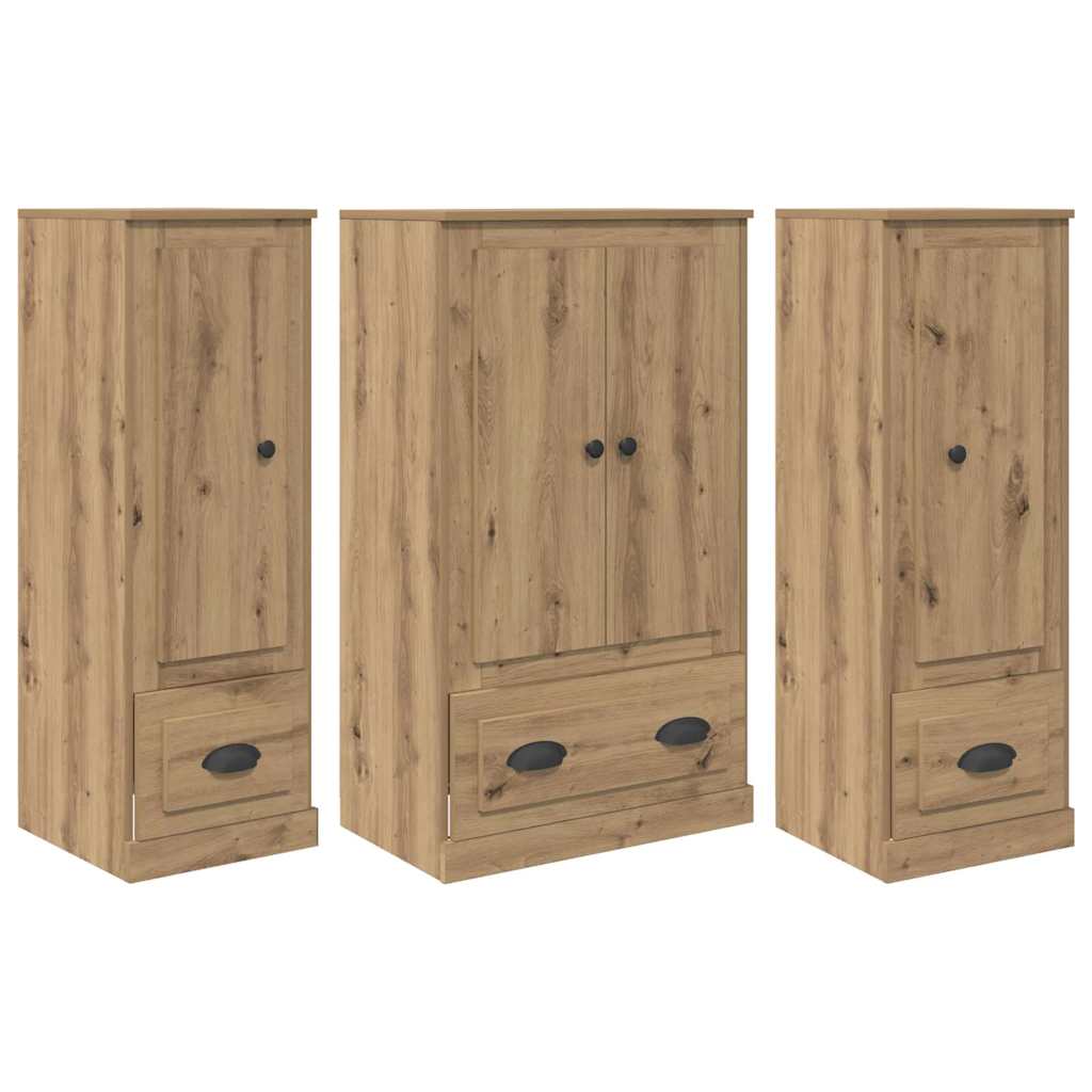 Magasfiú 3 pcs Artisan tölgy 132 x 35,5 x 103,5 cm Szerelt Fa