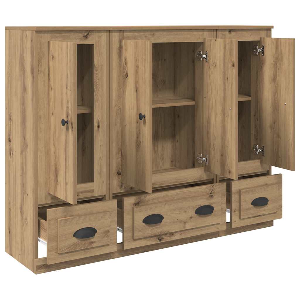 Magasfiú 3 pcs Artisan tölgy 132 x 35,5 x 103,5 cm Szerelt Fa