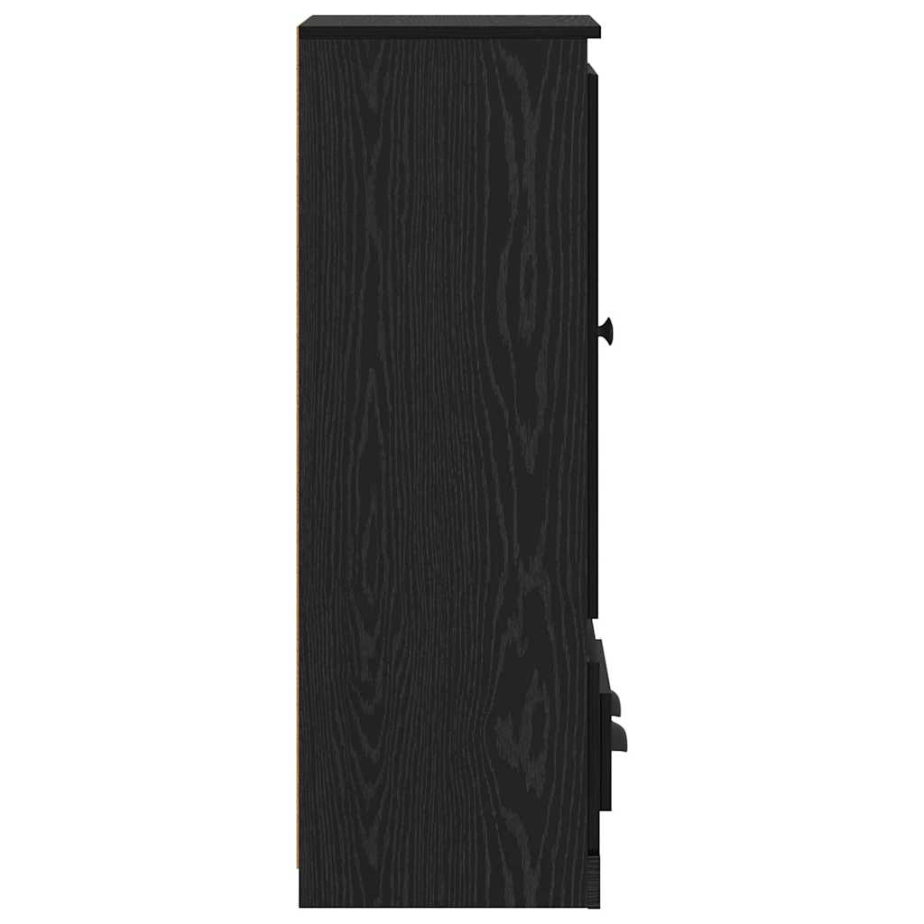 Magasfiú 3 pcs Fekete tölgy 132 x 35,5 x 103,5 cm Szerelt Fa