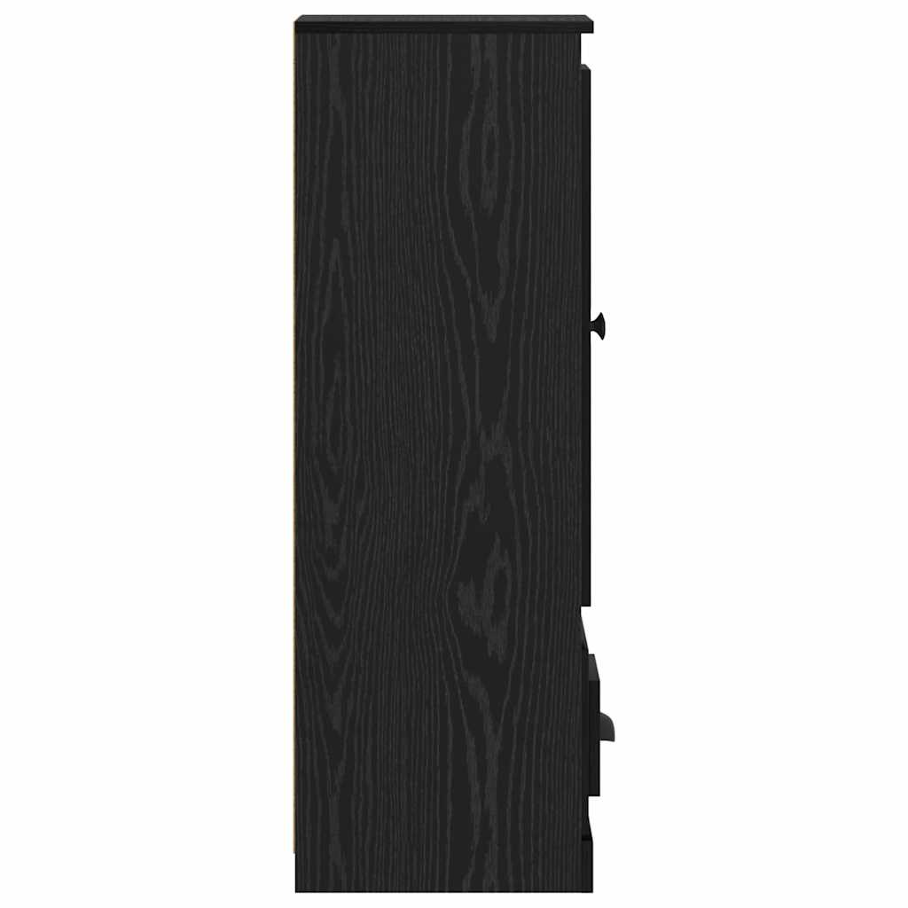 Magasfiú 3 pcs Fekete tölgy 132 x 35,5 x 103,5 cm Szerelt Fa