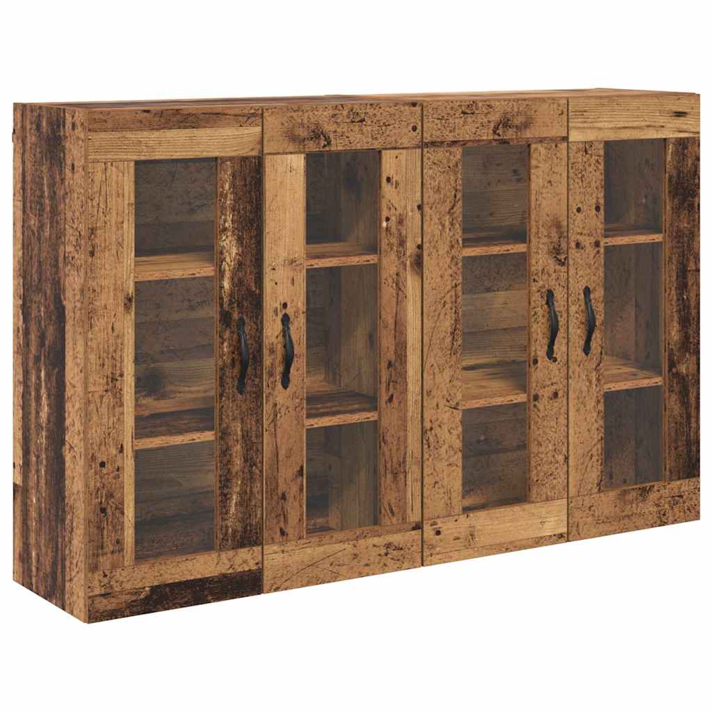 Fali Szekrények 2 pcs Öreg fa 69,5 x 34 x 90 cm Szerelt Fa