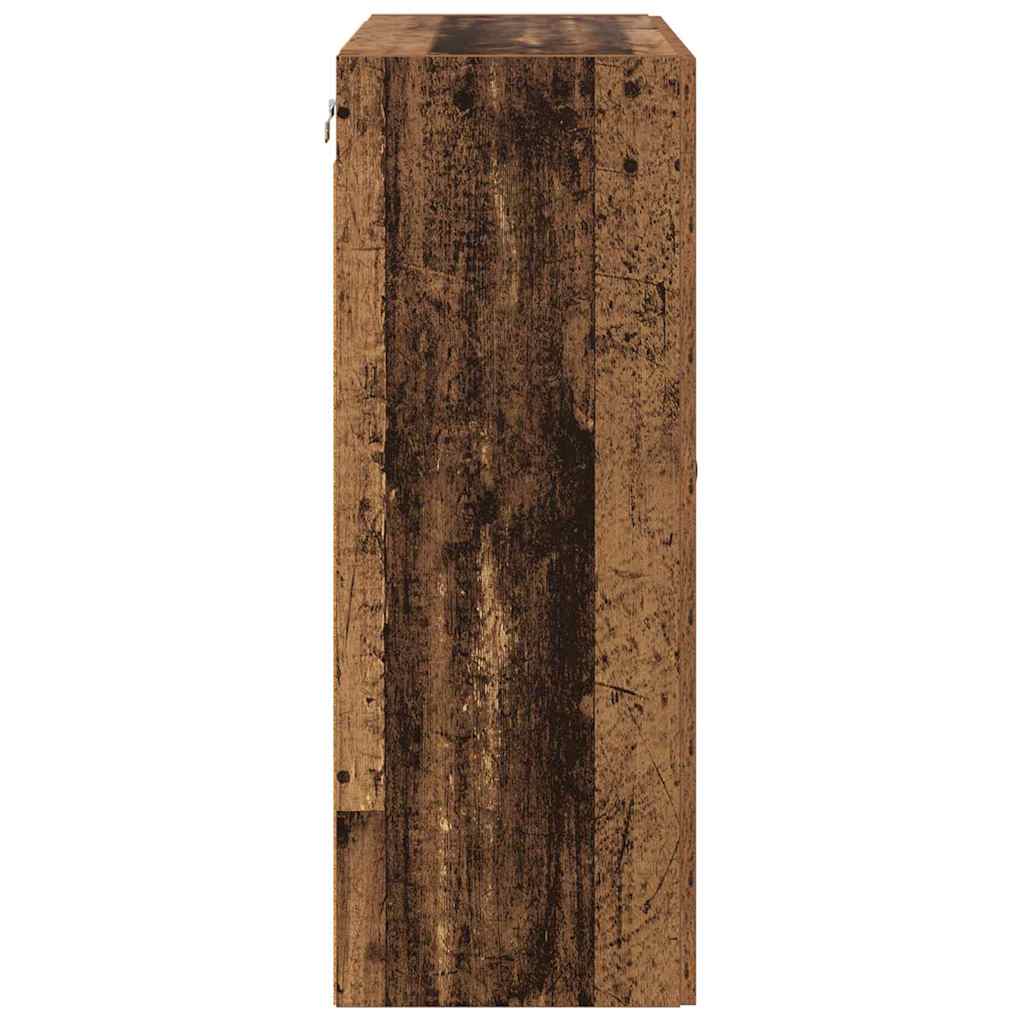 Fali Szekrények 2 pcs Öreg fa 69,5 x 34 x 90 cm Szerelt Fa