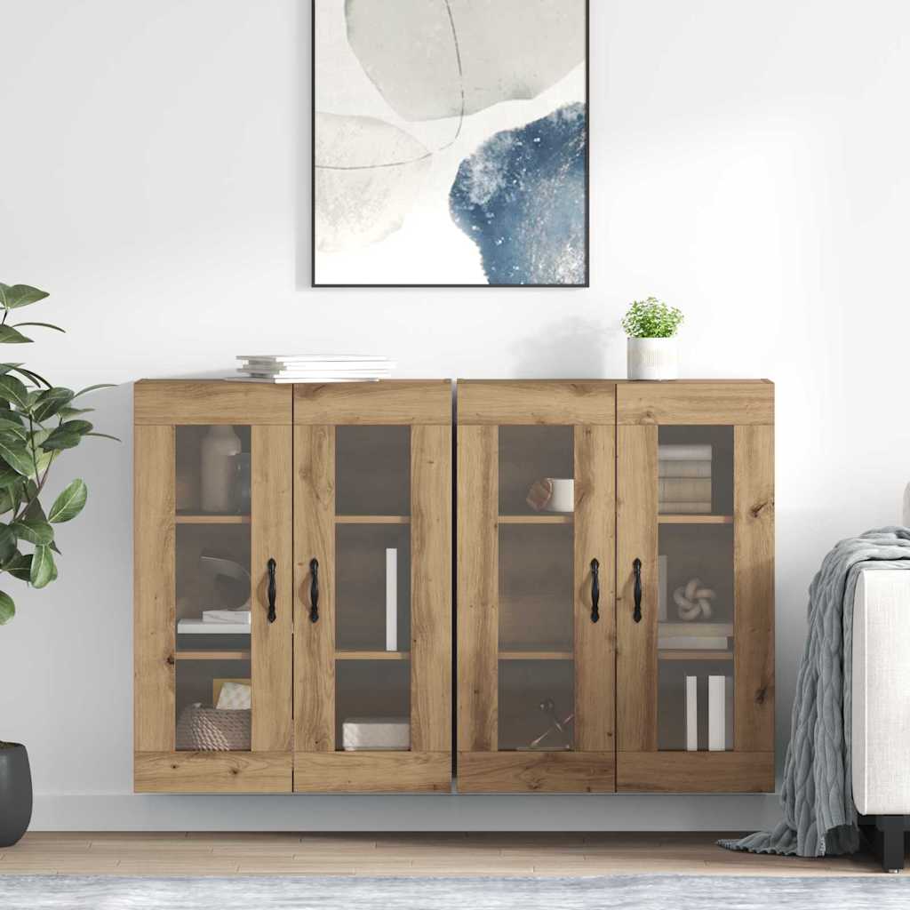 Fali Szekrények 2 db Artisan tölgy 69,5 x 34 x 90 cm Szerelt Fa