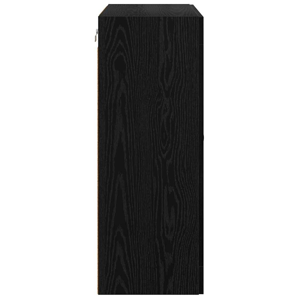 Fali Szekrények 2 pcs Fekete tölgy 69,5 x 34 x 90 cm Faanyag