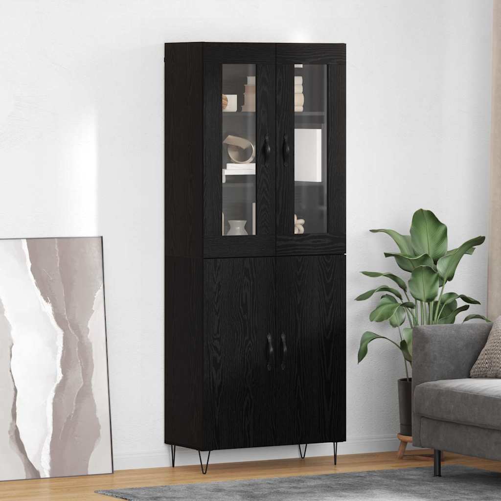 Magasfiú Fehér és Fekete Tölgy 69,5 x 34 x 180 cm Faanyag