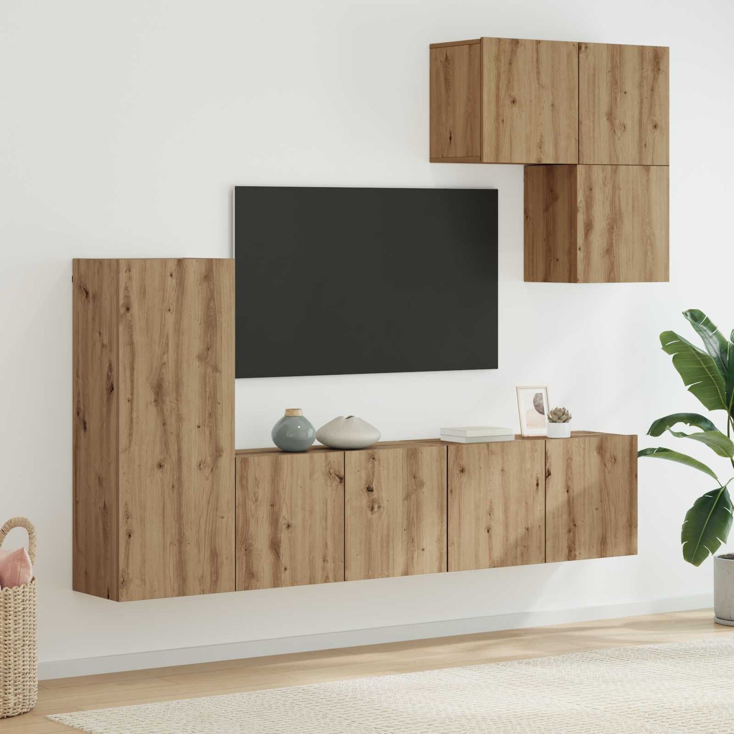 TV faliszekrény 5 db Artisan tölgy Szerelt Fa