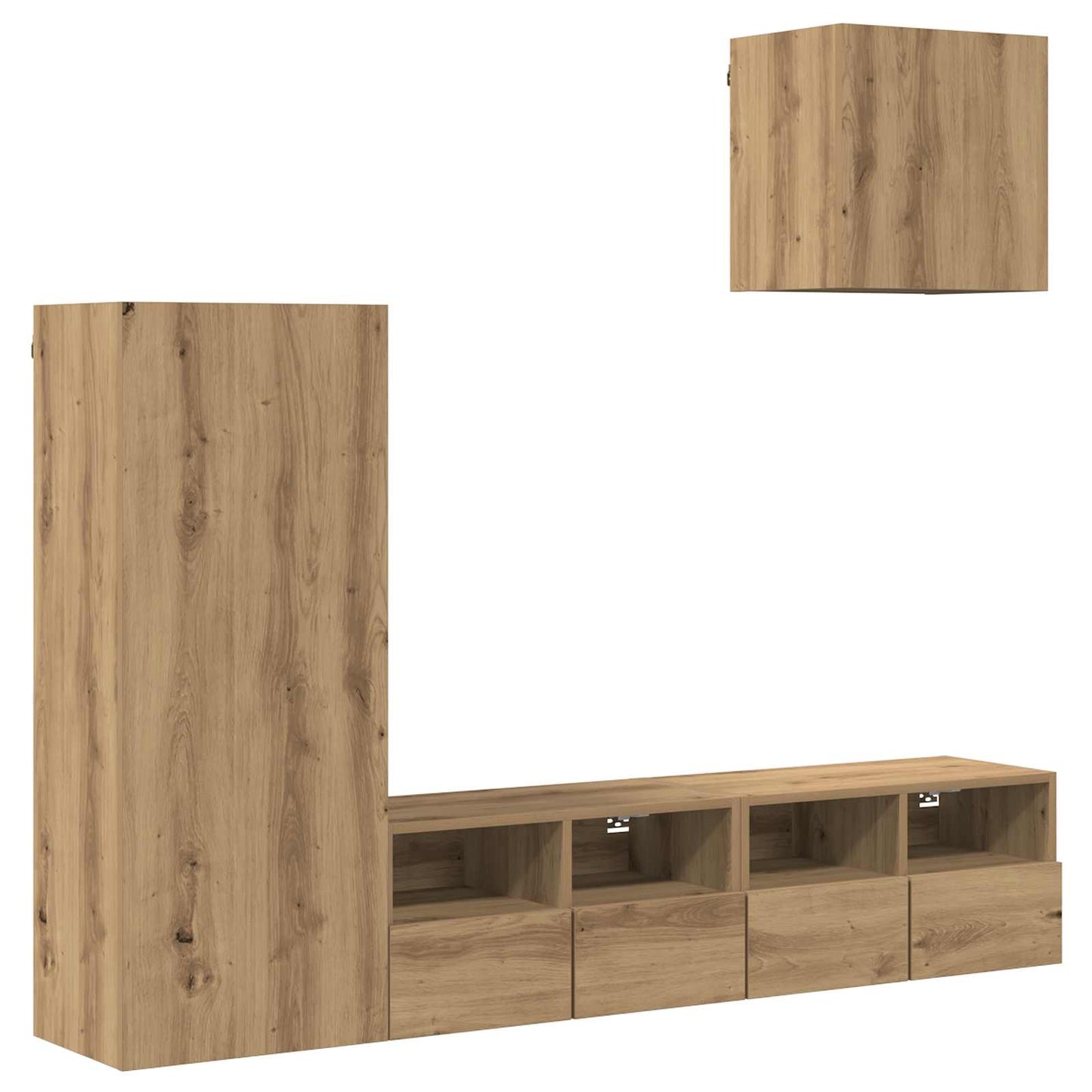 TV Fali Egységek 4 db Artisan tölgy Szerelt Fa