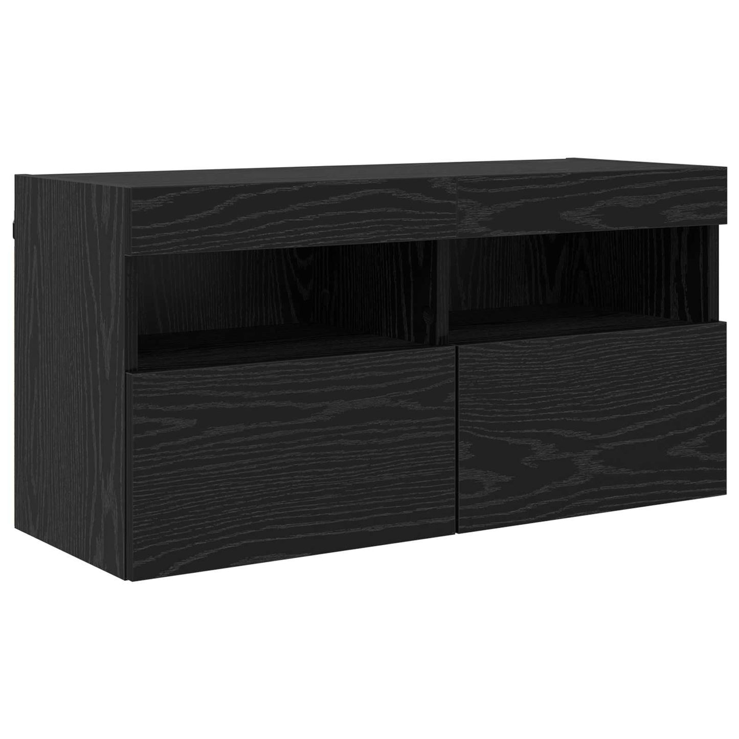TV falit kabinet szett 7 pcs Fekete tölgy Szerelt Fa