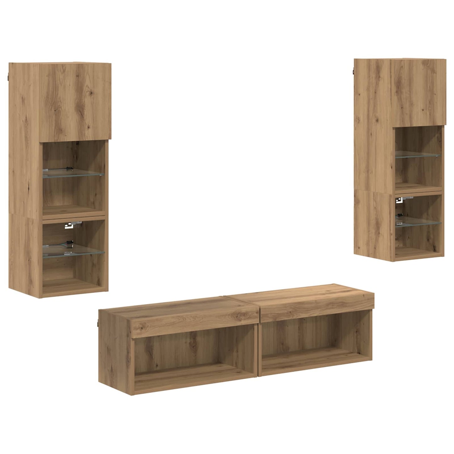 TV faliszekrény 6 pcs Artisan tölgy Szerelt Fa