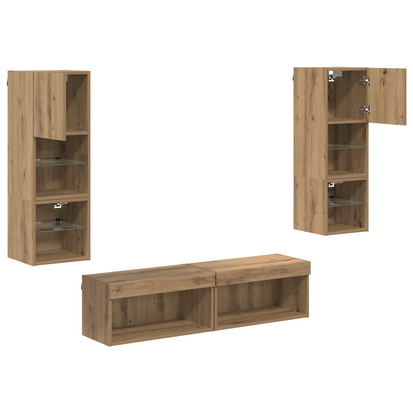TV faliszekrény 6 pcs Artisan tölgy Szerelt Fa