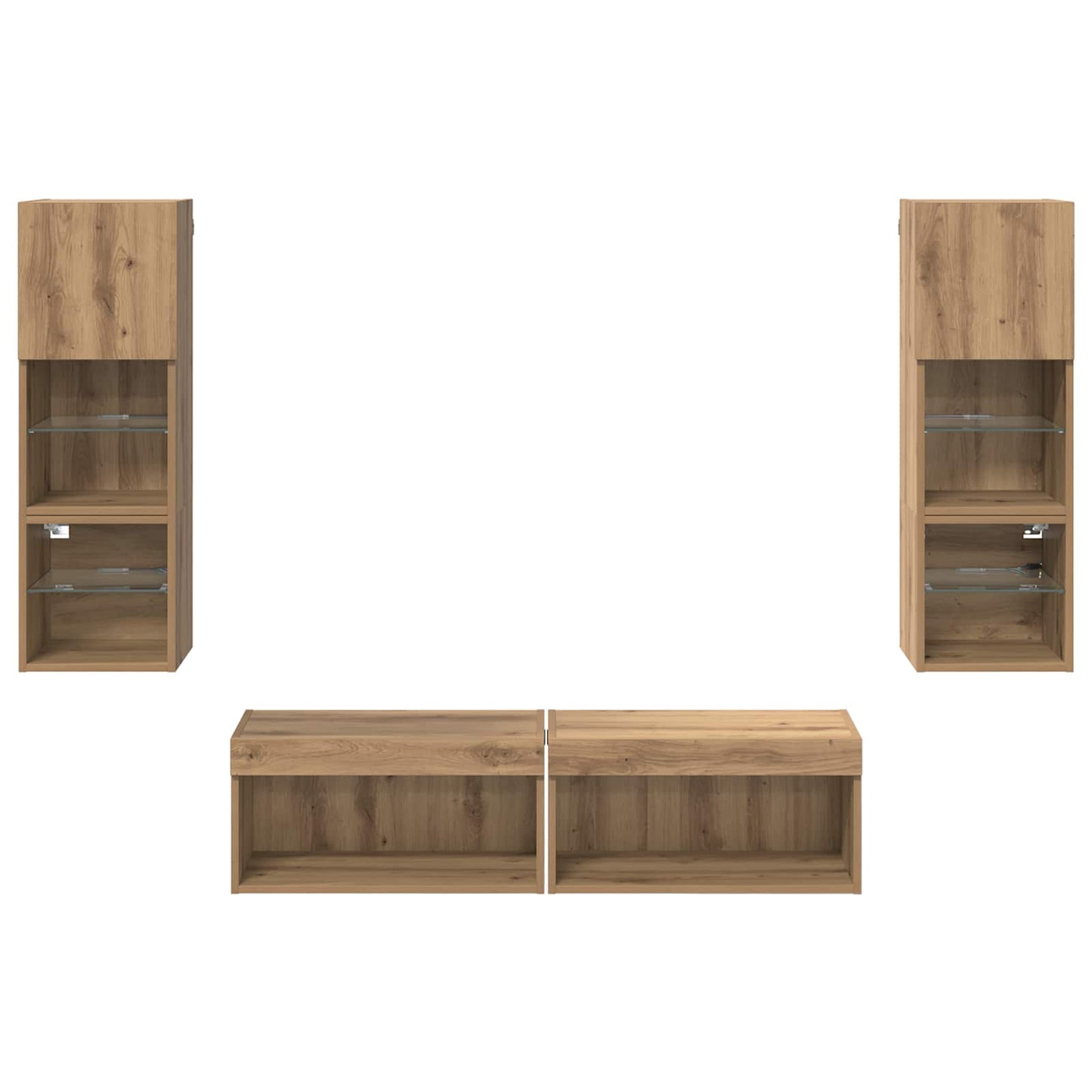 TV faliszekrény 6 pcs Artisan tölgy Szerelt Fa