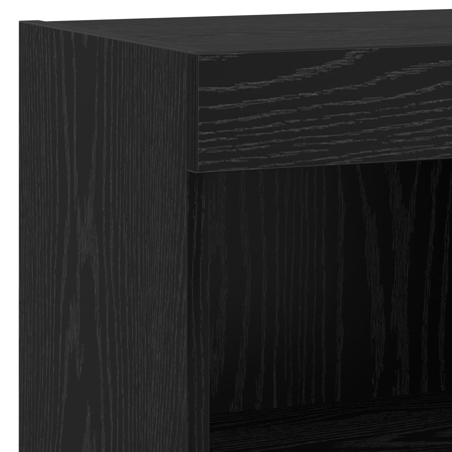 TV faliszekrény LED -es lámpákkal 6 pcs Fekete tölgy Faanyag