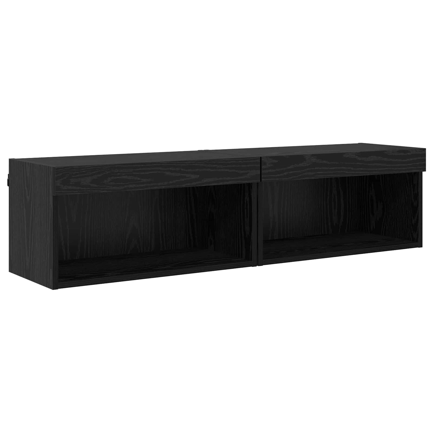 TV faliszekrény LED -es lámpákkal 6 pcs Fekete tölgy Faanyag