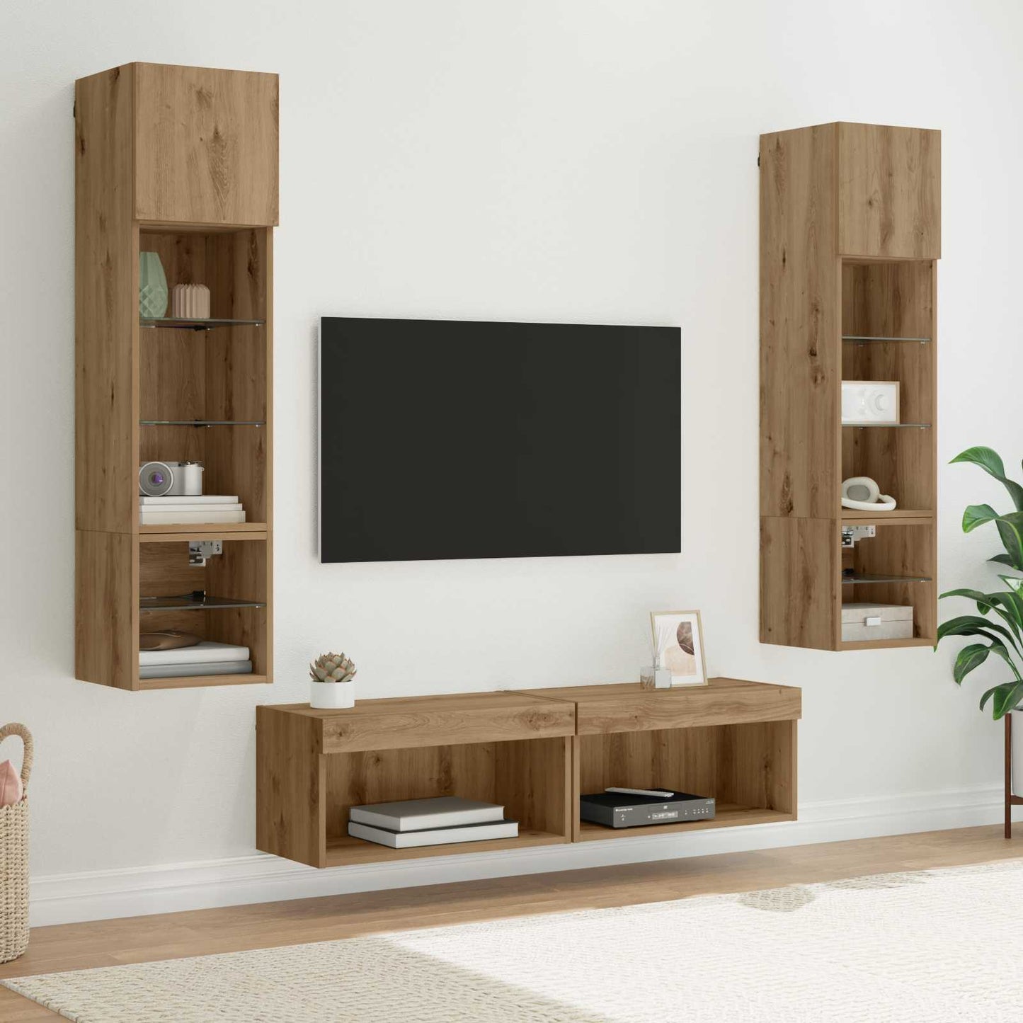 TV faliszekrény 6 pcs Artisan tölgy Faanyag