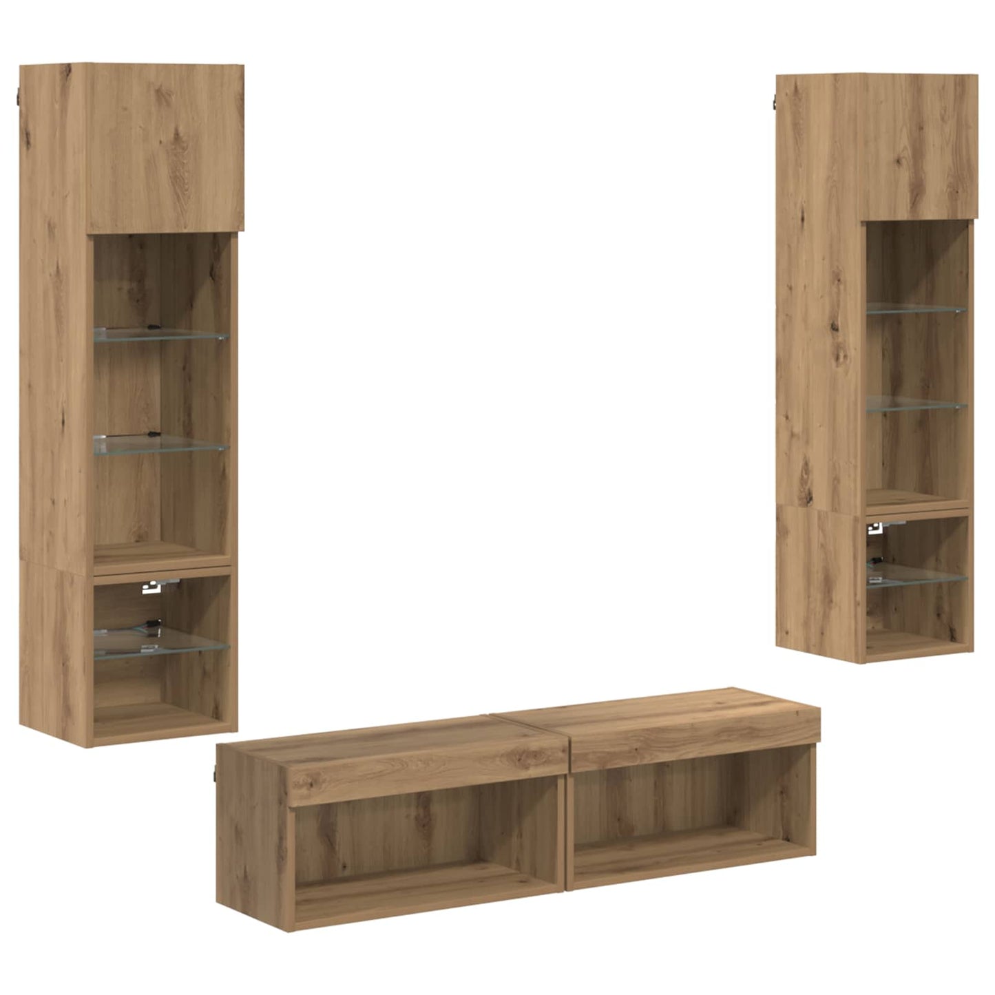 TV faliszekrény 6 pcs Artisan tölgy Faanyag