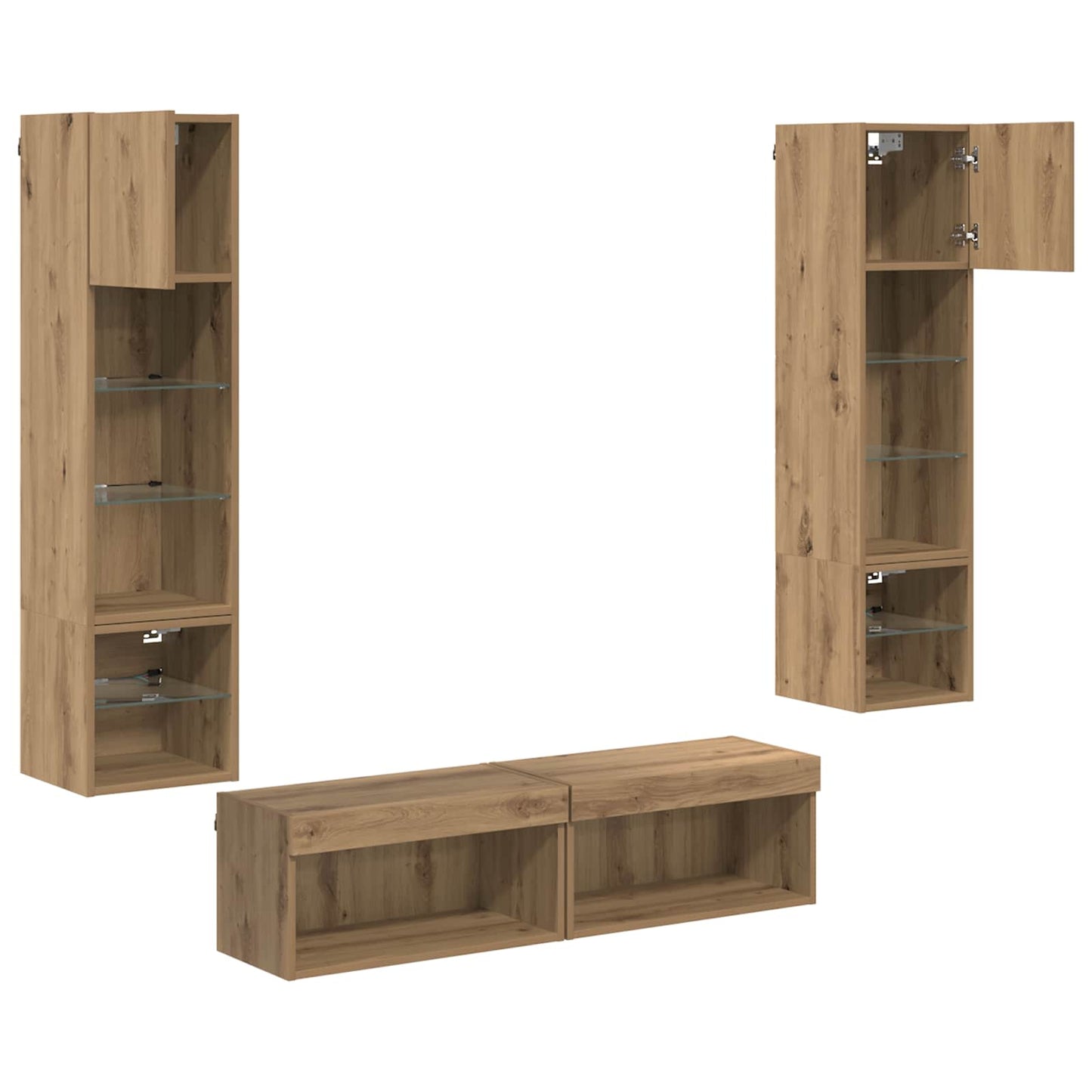 TV faliszekrény 6 pcs Artisan tölgy Faanyag
