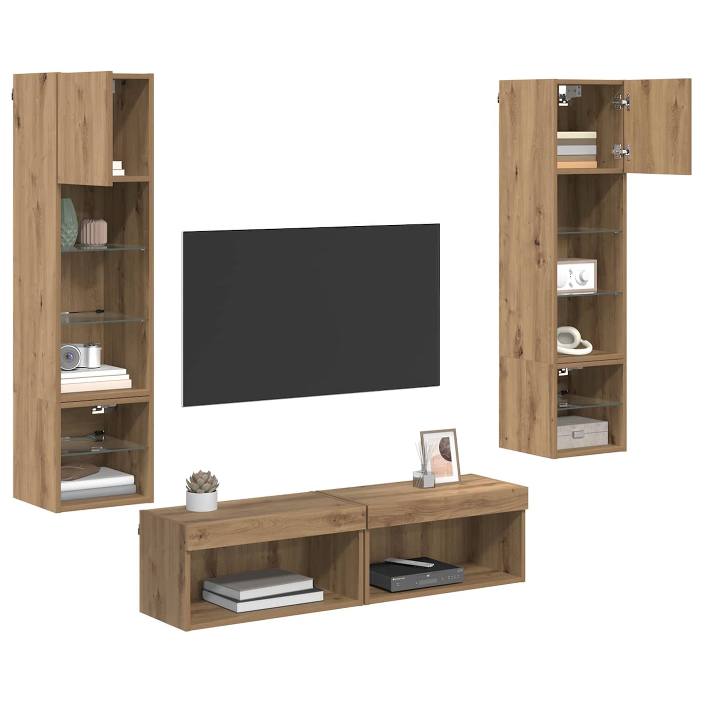TV faliszekrény 6 pcs Artisan tölgy Faanyag