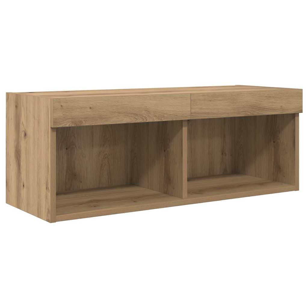 TV Fali Egységek 4 pcs Artisan tölgy Szerelt Fa