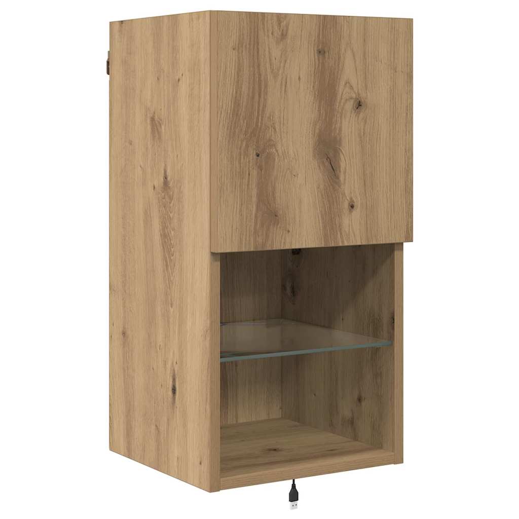 TV Fali Egységek 4 pcs Artisan tölgy Faanyag