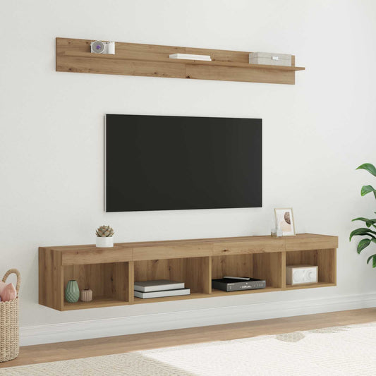TV falit kabinet szett leddel 5 pcs Artisan tölgy Faanyag