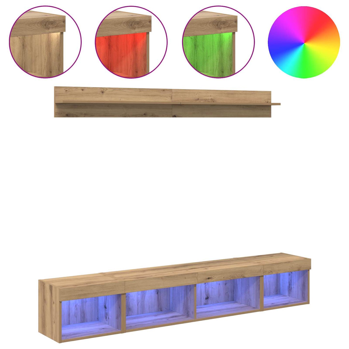 TV falit kabinet szett 5 pcs Artisan tölgy Faanyag