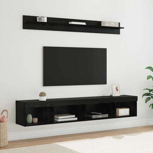 TV falit kabinet szett leddel 5 pcs Fekete tölgy Faanyag