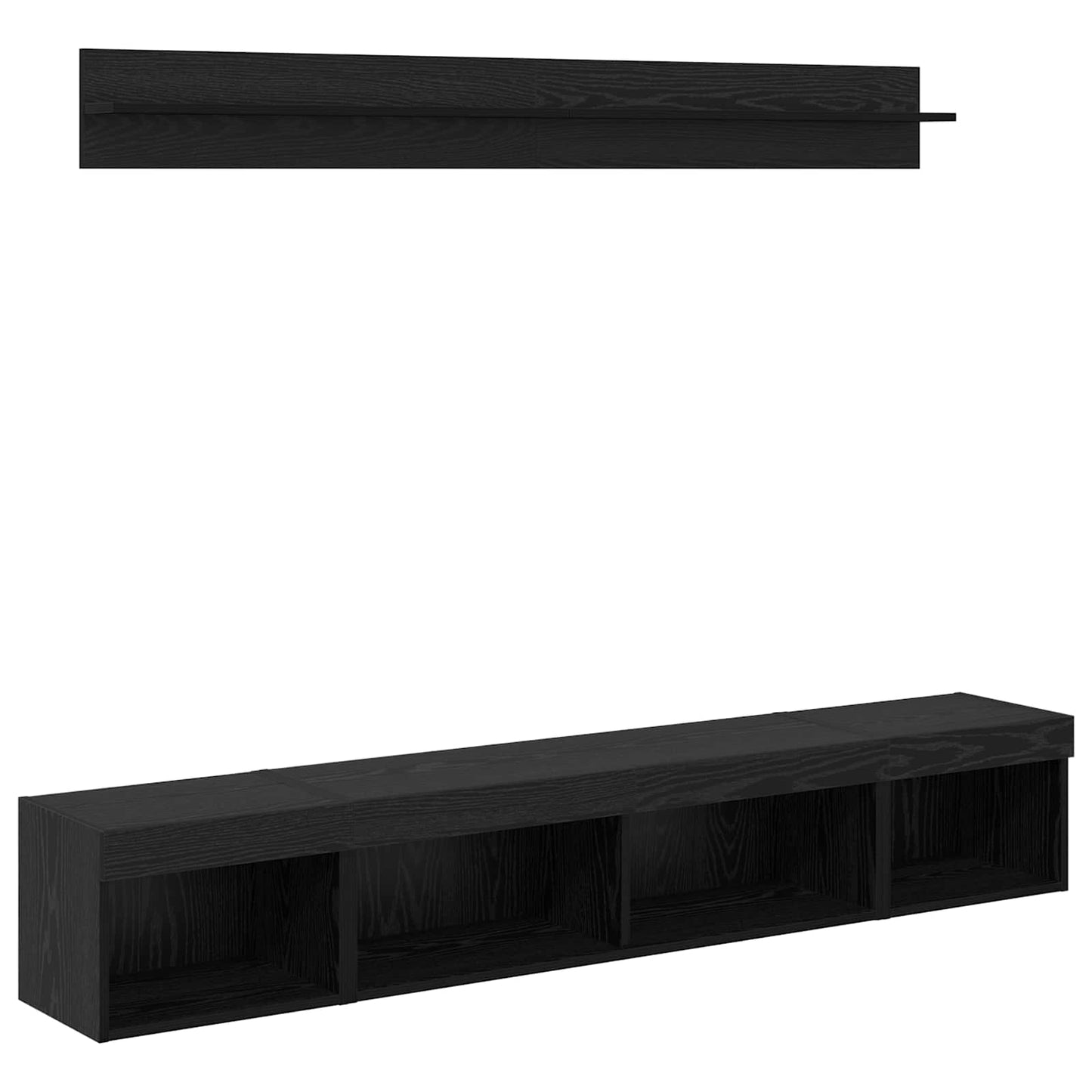 TV falit kabinet szett leddel 5 pcs Fekete tölgy Faanyag