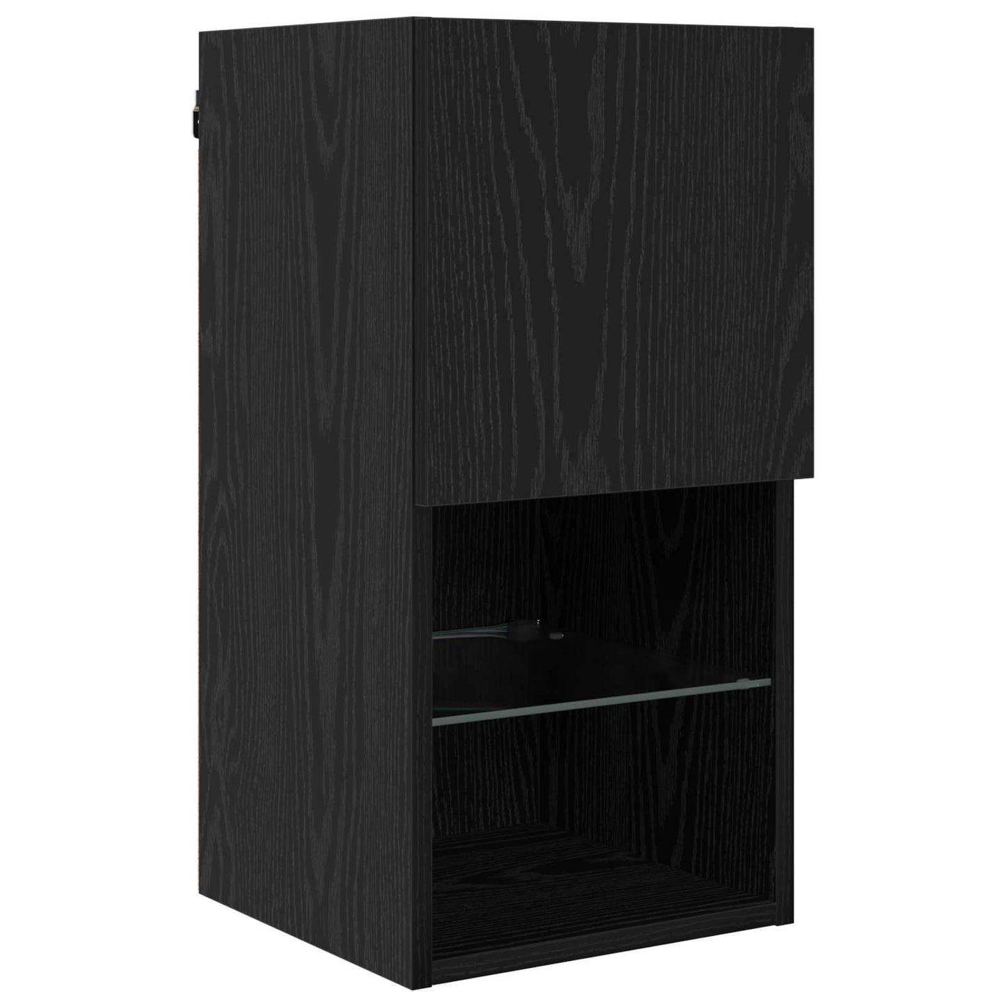 TV Fali Egységek LED-del leddel 6 pcs Fekete tölgy Faanyag