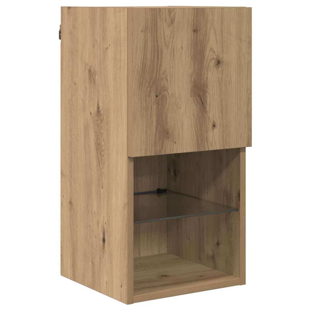 TV Fali Egységek LED-del 6 pcs Artisan tölgy Faanyag