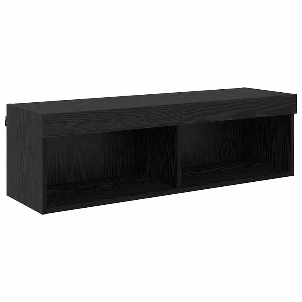 TV Fali Egységek LED-del 6 pcs Fekete tölgy Faanyag