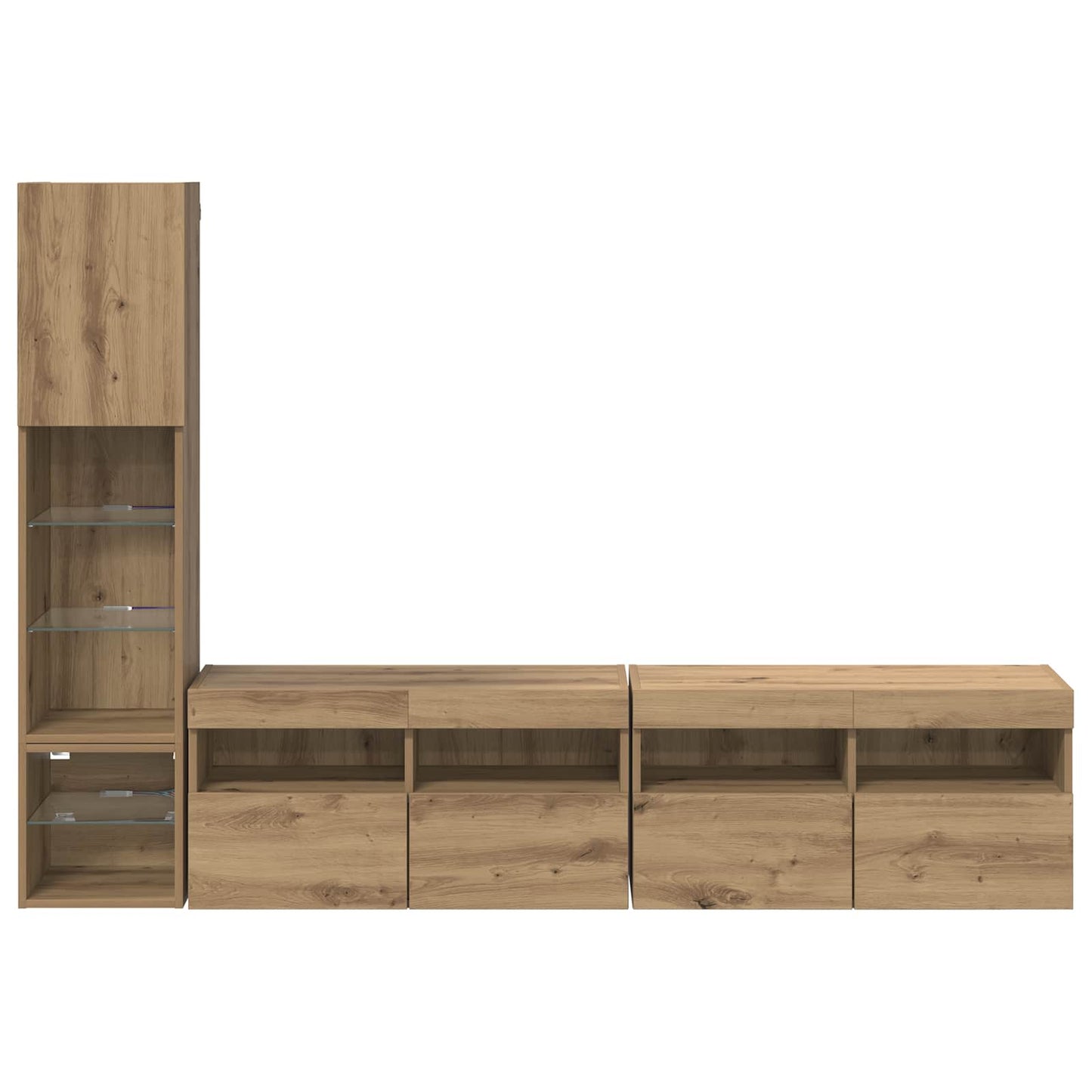 TV faliszekrény 4 pcs Artisan tölgy Szerelt Fa