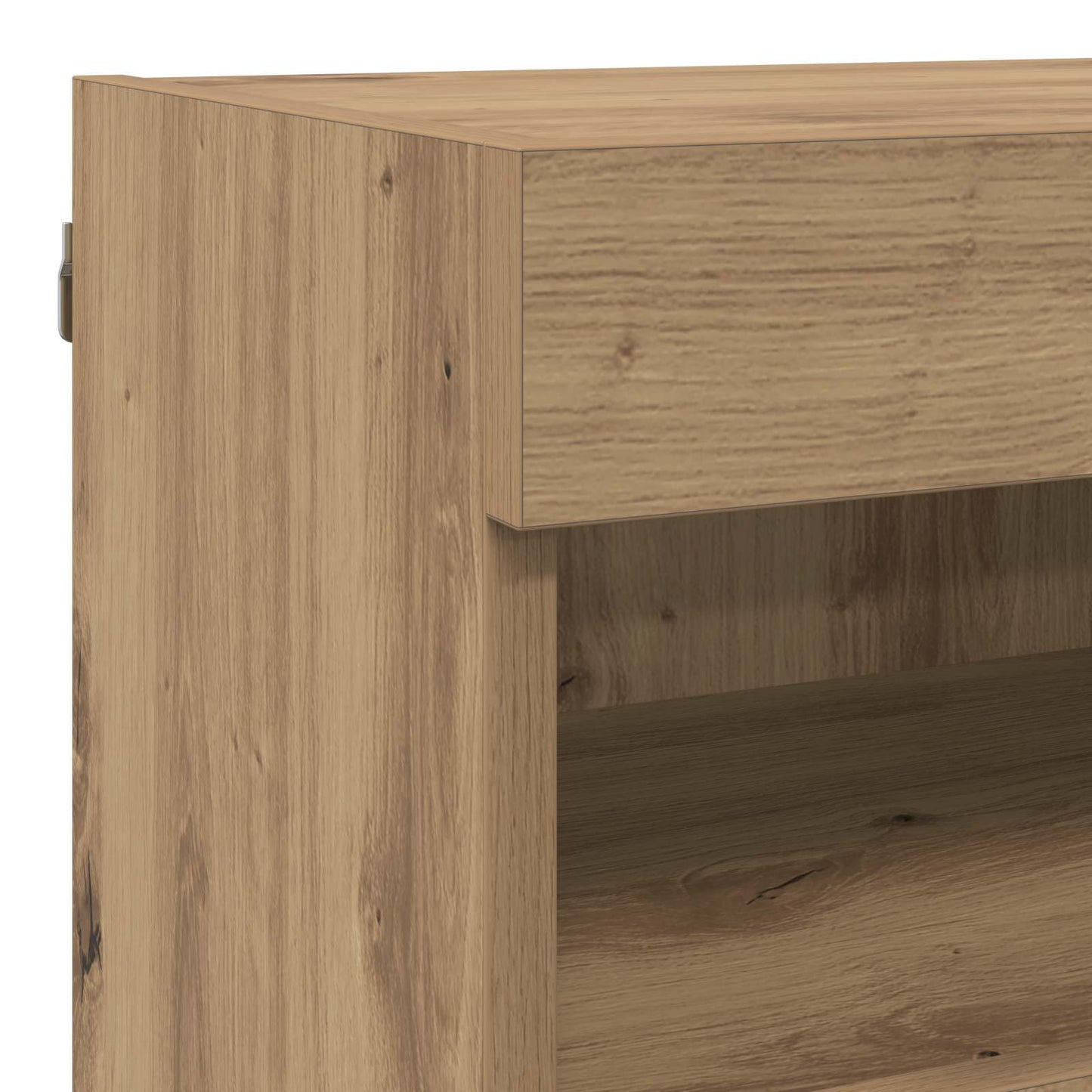 TV Fali Egységek LED-del 5 pcs Artisan tölgy Szerelt Fa
