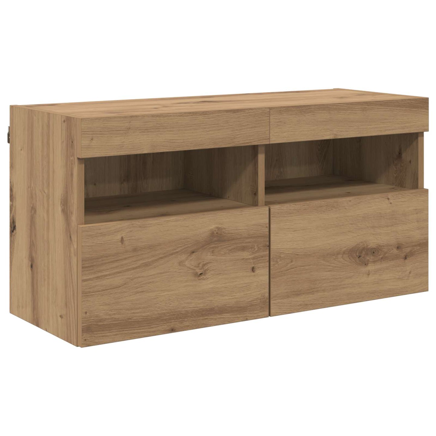TV Fali Egységek LED-del 5 pcs Artisan tölgy Szerelt Fa