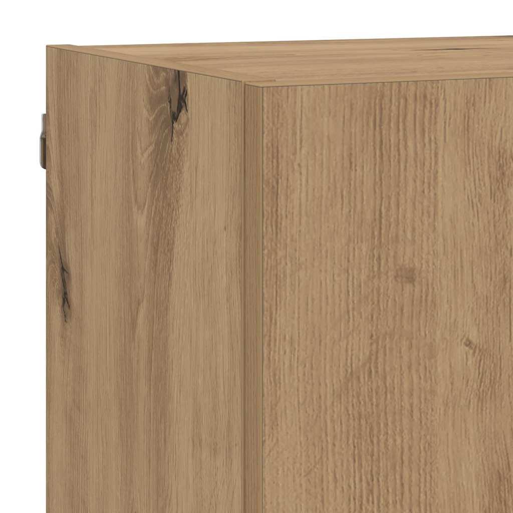 TV Fali Egységek LED-del 5 pcs Artisan tölgy Faanyag