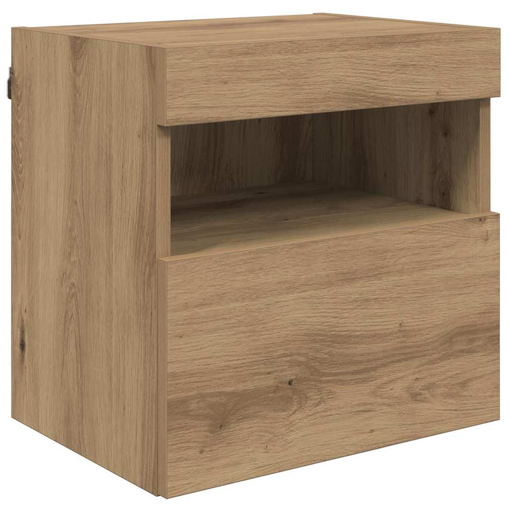 TV Fali Egységek LED-del 5 pcs Artisan tölgy Faanyag