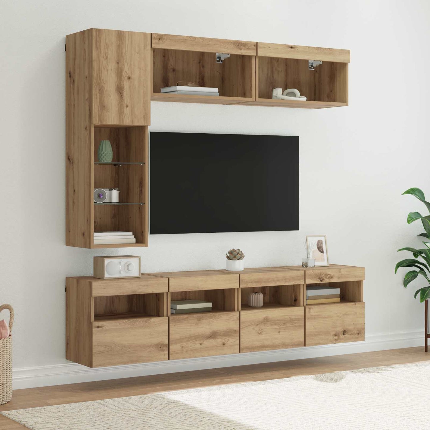 TV szekrény 7 pcs Artisan tölgy Faanyag