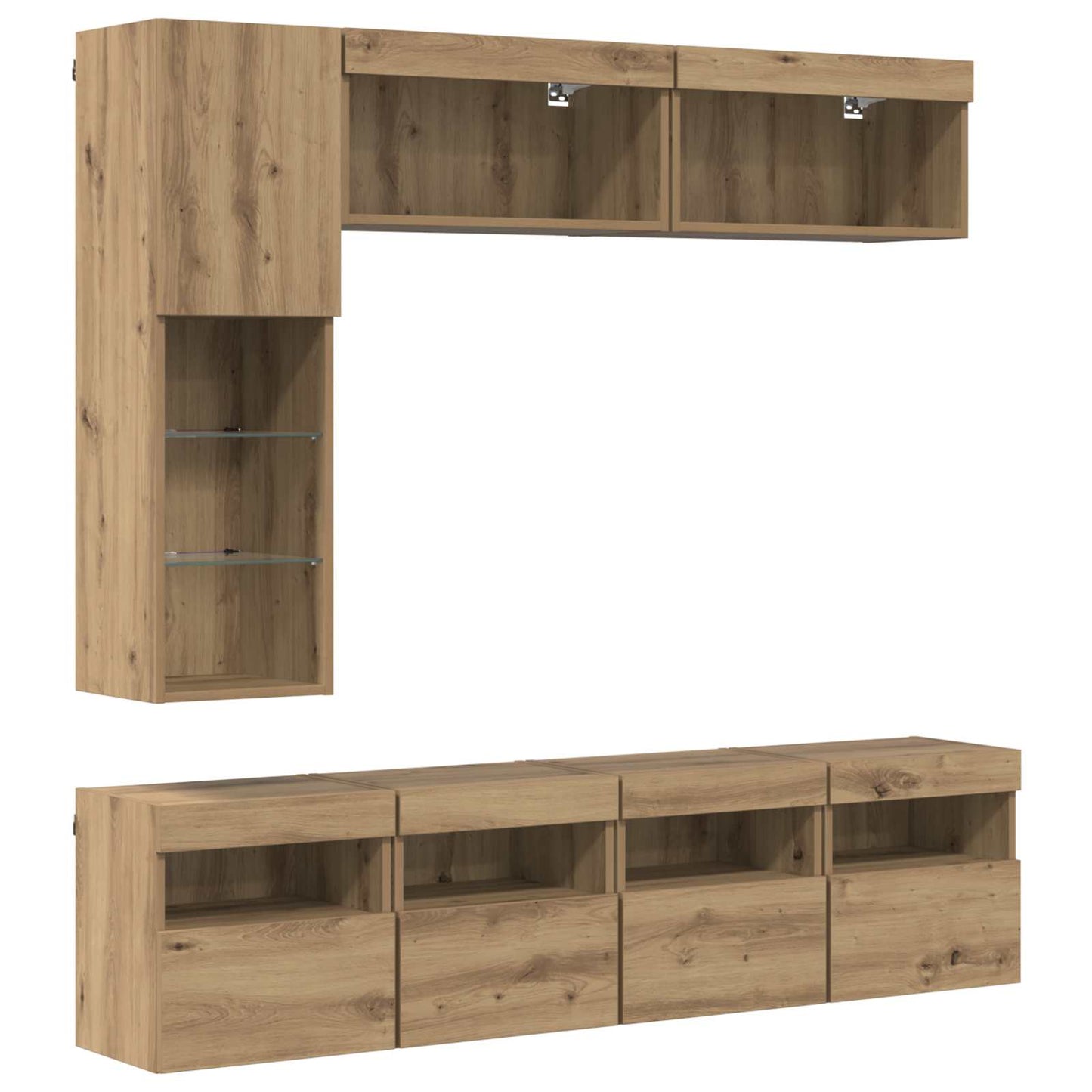 TV szekrény 7 pcs Artisan tölgy Faanyag