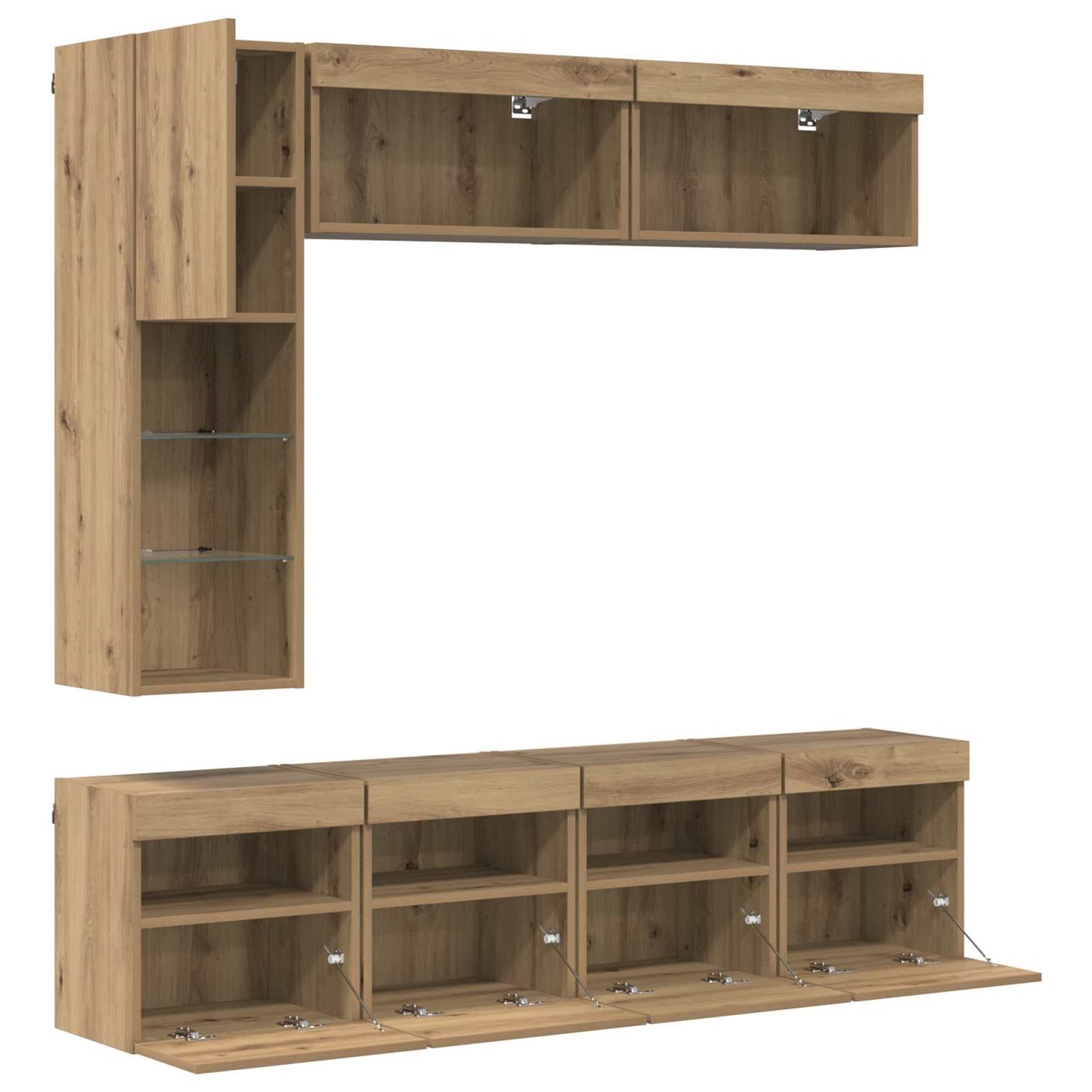 TV szekrény 7 pcs Artisan tölgy Faanyag