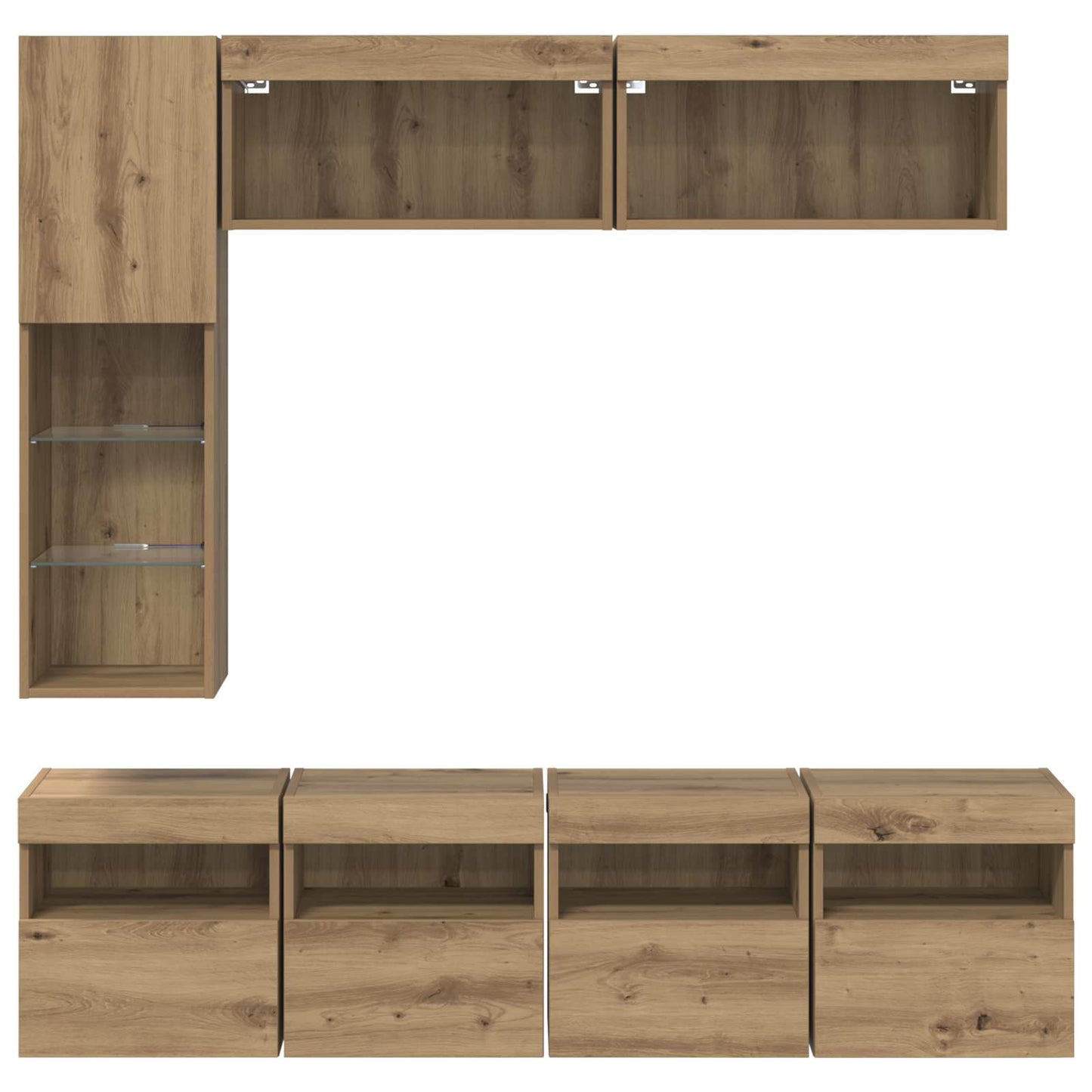 TV szekrény 7 pcs Artisan tölgy Faanyag