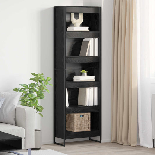 Könyvespolc 2 pcs Fekete tölgy 60 x 30 x 189,5 cm Faanyag