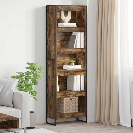 Könyvespolc 2 pcs Füstös tölgy 60 x 30 x 189,5 cm Faanyag