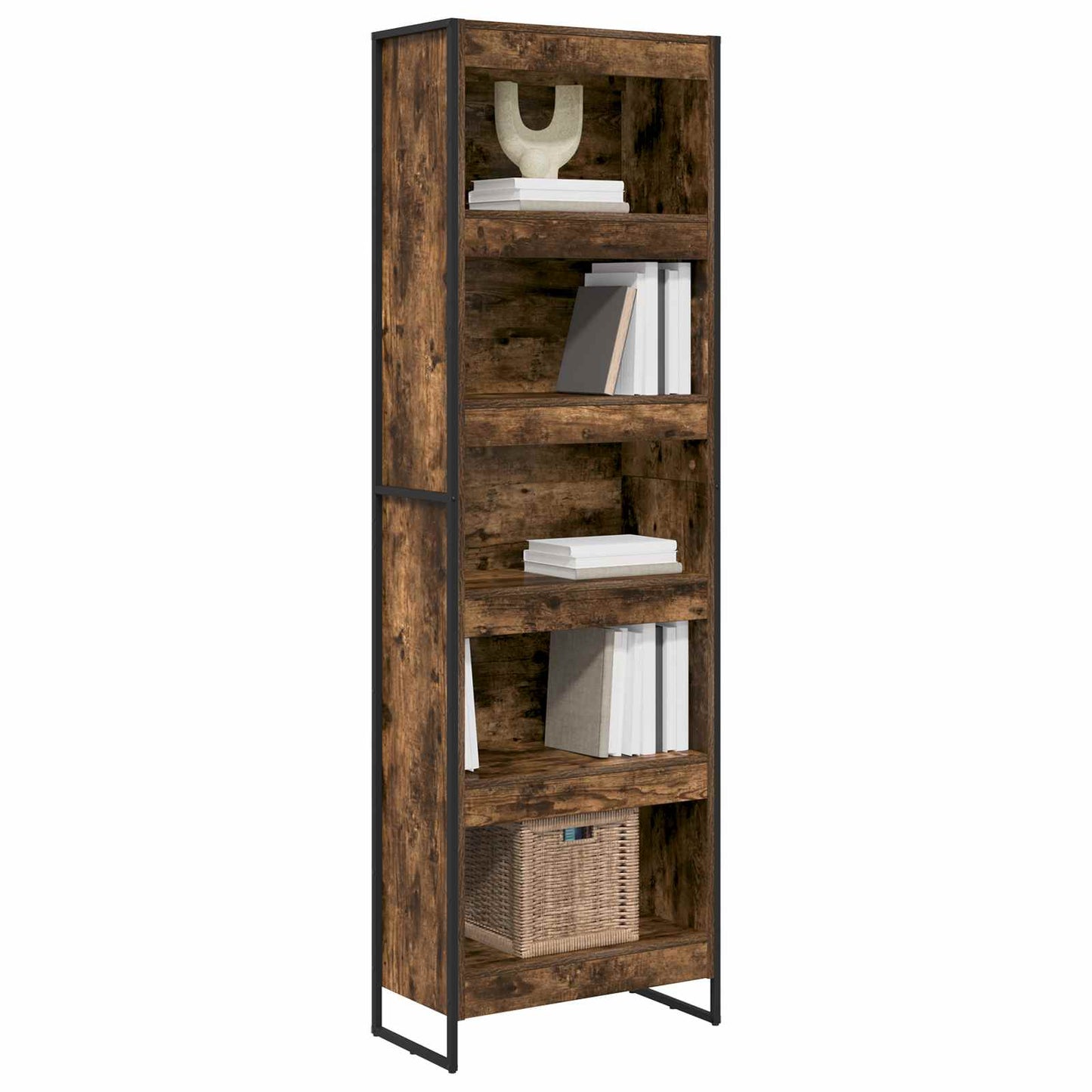 Könyvespolc 60 x 30 x 189,5 cm Szerelt Fa Füstös tölgy