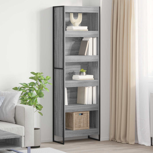 Könyvespolc 2 pcs Szürke Sonoma 60 x 30 x 189,5 cm Faanyag