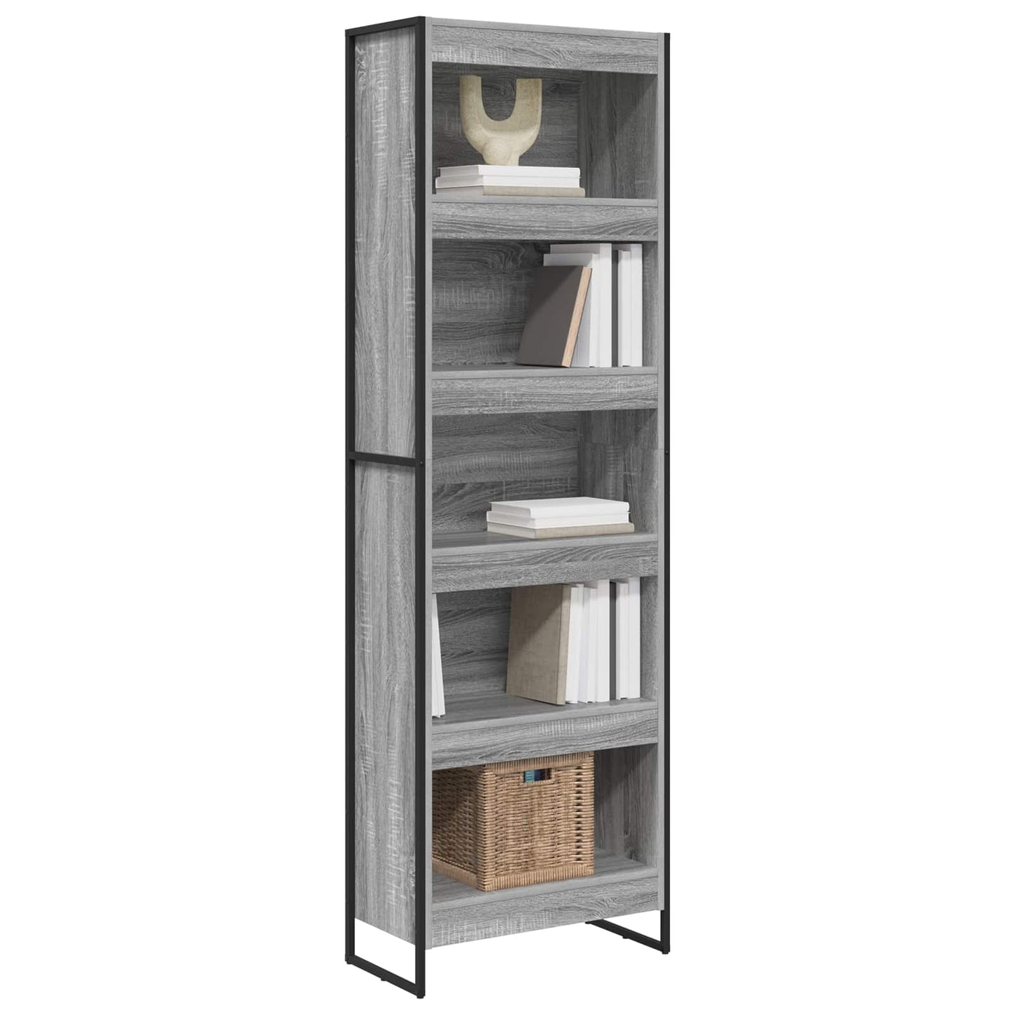 Könyvespolc 60 x 30 x 189,5 cm Szerelt Fa Szürke Sonoma