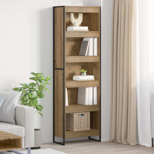 Könyvespolc 2 pcs Művészi tölgy 60 x 30 x 189,5 cm Faanyag